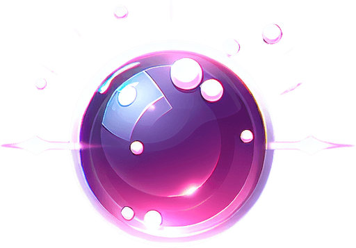 Purple laser ball. Bubble shooter game. Powerup ball.
Single Game Texture. In-Game asset. 2d. Blank background. High contrast. No shadows.