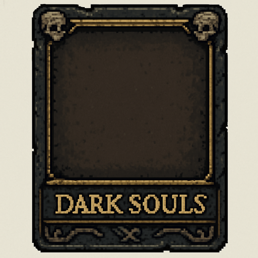 Kartları koymak için kart yeri dark souls 2d pixel art.
In-Game asset.  2d.  High contrast.  No shadows