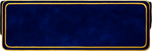 Keep this shape but change the material to a royal blue velvet with a golden border around it.