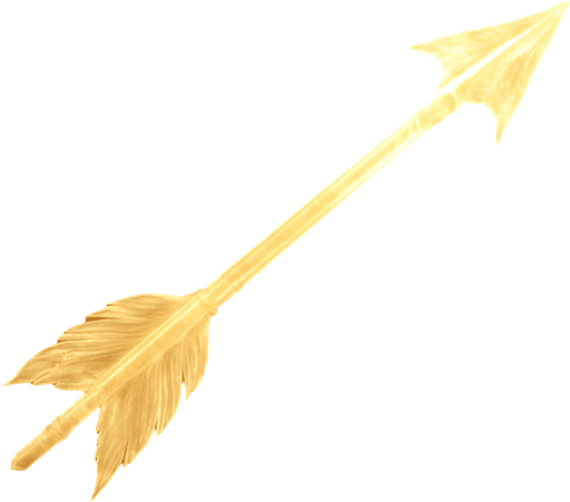 a translucent arrow made of sun light. realistic. medieval arrow.
