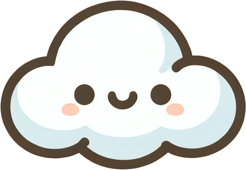 cartoon cloud.
2D, Without background