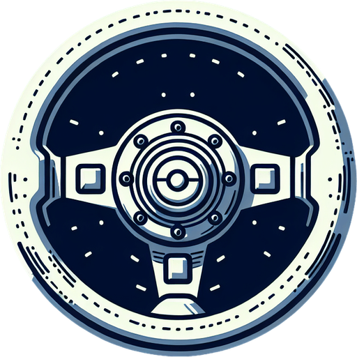 round car steering wheel.
Single Game Texture. In-Game asset. 2d. Blank background. High contrast. No shadows.