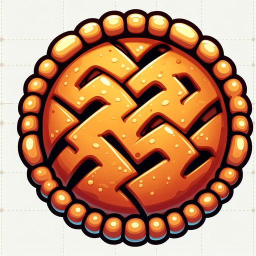 cartoon pie drawn top view.
Single Game Texture. In-Game asset. 2d. Blank background. High contrast. No shadows.