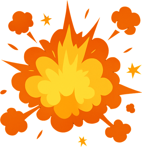 explosion effect.
In-Game asset.  2d.  High contrast.  No shadows