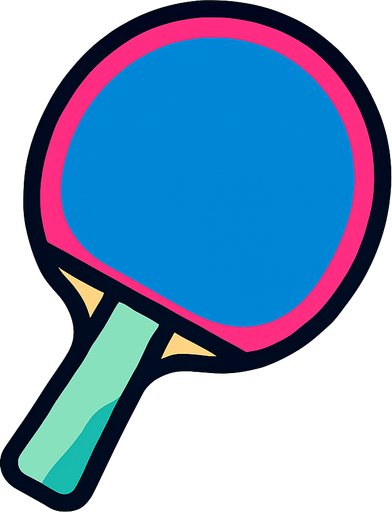 Raquette de ping pong ia.
In-Game asset.  2d.  High contrast.  No shadows