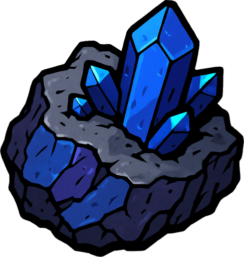 Cobalt cevheri.
In-Game asset.  2d.  High contrast.  No shadows