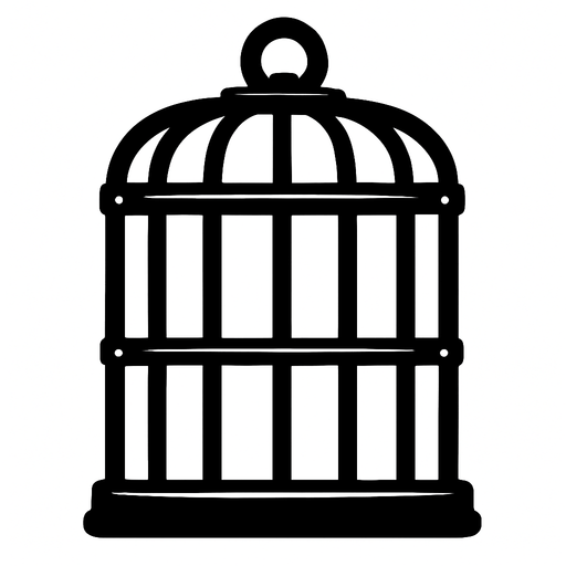 black cage.
In-Game asset.  2d.  High contrast.  No shadows