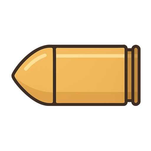 mermi. No background. Transparent background. Blank background. No shadows. 2d. In-Game asset. flat