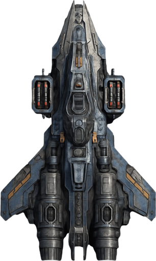 Uzay temalı Savaş Gemisi, gerçekçi, yazısız üstten görünüm. 
In-Game asset.  High contrast.  No shadows