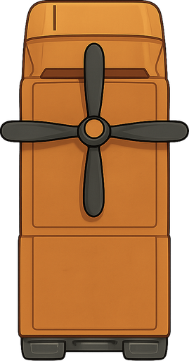 super Truck with propeller top view. No background. Transparent background. Blank background. No shadows. 2d. In-Game asset. flat