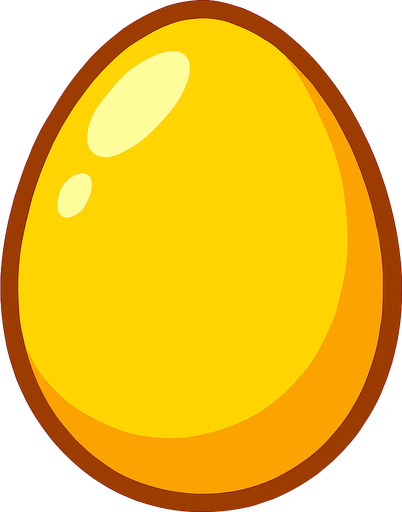 YELLOW EGG.
In-Game asset.  2d.  High contrast.  No shadows