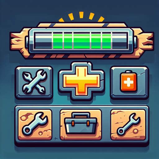 I need a 2D repair bar asset for my street racing game on the UPIT FRVR platform. Please provide:

A repair or health bar/pickup symbol

Visual elements could include:

A wrench icon

A toolbox

A glowing repair battery

A plus (+) symbol with a mechanical look

Should clearly indicate vehicle repair/health restoration

Designed for top-down or angled 2D gameplay, sized for easy pickup

Style: Clean, cartoony, visible on desert roads.
Single Game Texture.  In-Game asset.  2d.  Blank background.  High contrast.  No shadows