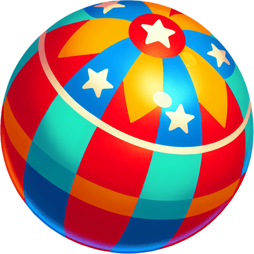 circus ball.
Single Game Texture.  In-Game asset.  2d.  Blank background.  High contrast.  No shadows