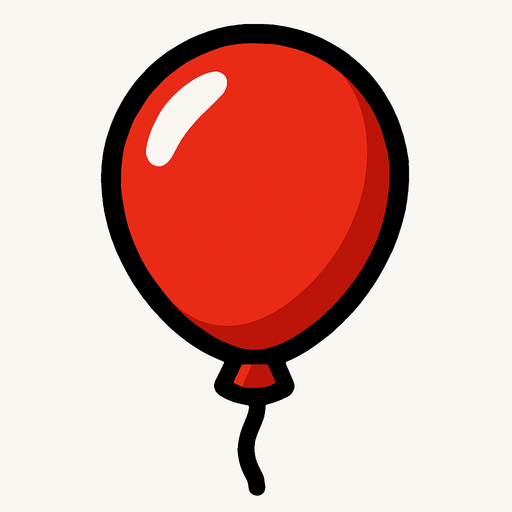 red balloon.
In-Game asset.  2d.  High contrast.  No shadows