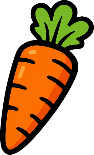 Carrotte.
In-Game asset.  2d.  High contrast.  No shadows