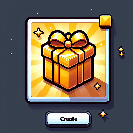 super christmas present, golden, cartoon Single Game Texture. In-Game asset. 2d. Blank background. High contrast. No shadows.