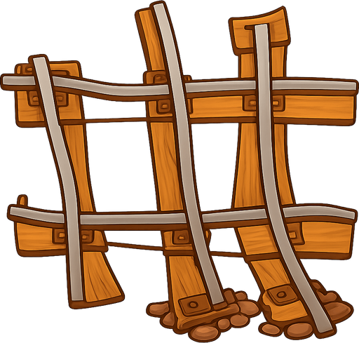 Yan vagon rayı . No background. Transparent background. Blank background. No shadows. 2d. In-Game asset. flat