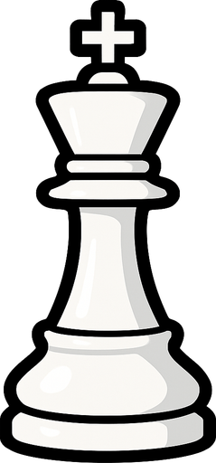 white chess king.
In-Game asset.  2d.  High contrast.  No shadows