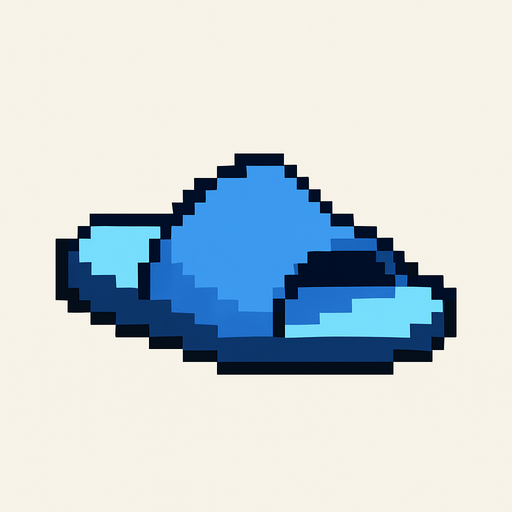 pixel art sliper.
In-Game asset.  2d.  High contrast.  No shadows