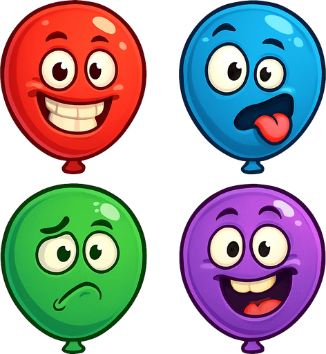 Make funny faces on Balloon and make it more colorful in different colors.
In-Game asset.  2d.  No shadows