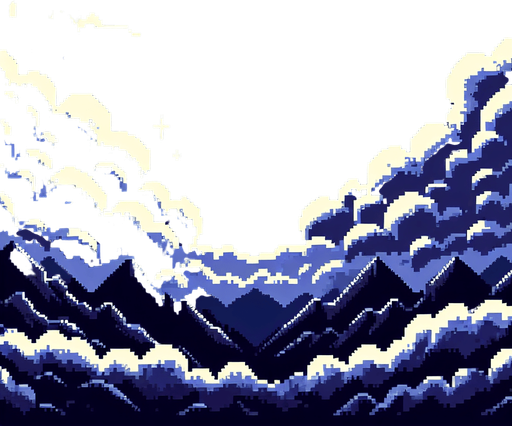 night sky. pixelart. seamless. clouds. Single Game Texture. In-Game asset. 2d. Blank background. High contrast. No shadows.