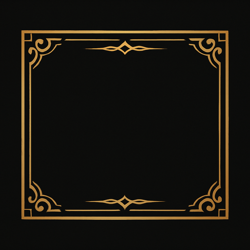 Fondo oscuro con dorado elegante.
In-Game asset.  2d.  High contrast.  No shadows