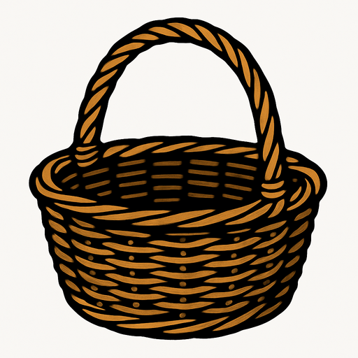 basket.
In-Game asset.  2d.  High contrast.  No shadows. Realistic
