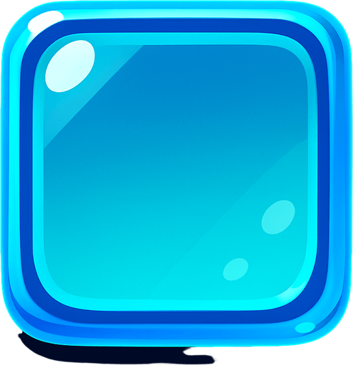 3d piksar tarzı şeffaf kare.
In-Game asset.  2d.  High contrast.  No shadows