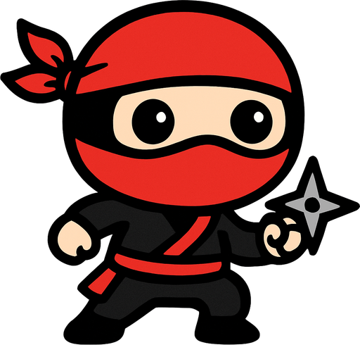 Cute Ninja.
2d.  High contrast.  No shadows