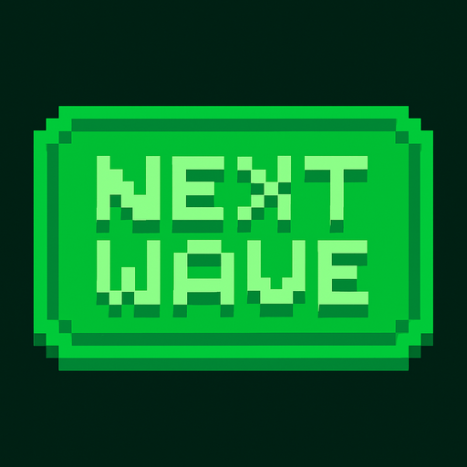 botón con el texto 'next wave' pixel art. que tenga el color verde
In-Game asset.  2d.  High contrast.  No shadows