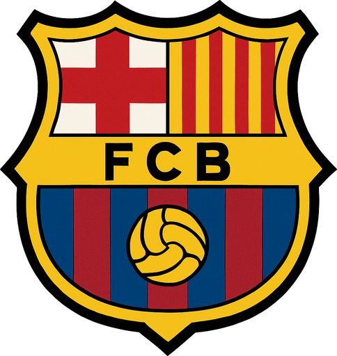 Barcelona logo oluştur.
In-Game asset.  High contrast.  No shadows