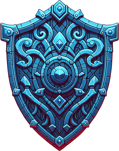Warcraft 3 art of a shield..
Single Game Texture. In-Game asset. 2d. Blank background. High contrast. No shadows.