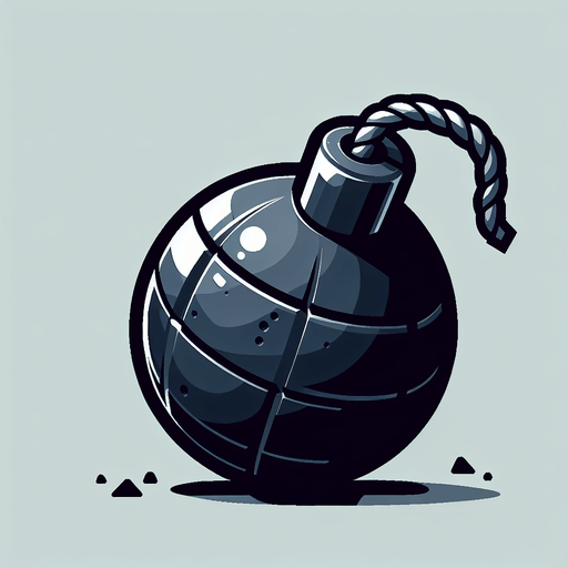 bomb.
Single Game Texture. In-Game asset. 2d. Blank background. High contrast. No shadows.