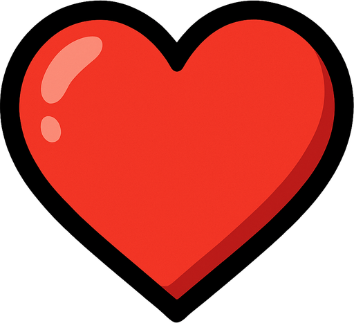 Heart.
In-Game asset.  2d.  High contrast.  No shadows