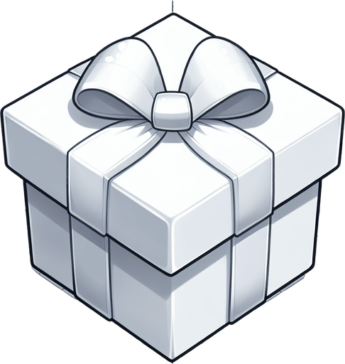 top face of a white gift.
Single Game Texture. In-Game asset. 2d. Blank background. High contrast. No shadows.