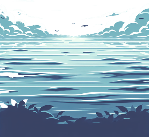 A layer of water for an endless horizontal runner. Pond surface
Single Game Texture. In-Game asset. 2d. Blank background. High contrast. No shadows.