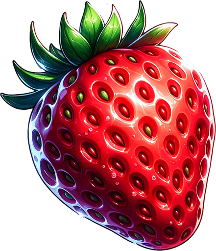 A Delicious strawberry..
Single Game Texture. In-Game asset. 2d. Blank background. High contrast. No shadows.