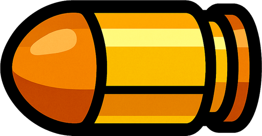 Bullet.
In-Game asset.  2d.  High contrast.  No shadows
