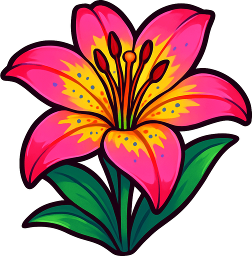Lily. Front. Make it vibrant..
In-Game asset.  2d.  High contrast.  No shadows