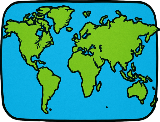A small world map.
In-Game asset.  2d.  High contrast.  No shadows