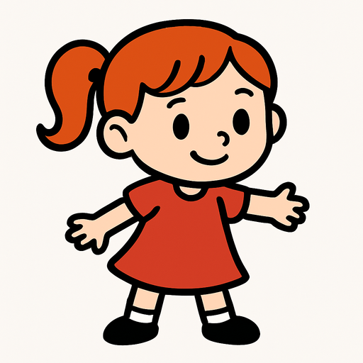 Petite fille.
In-Game asset.  2d.  High contrast.  No shadows