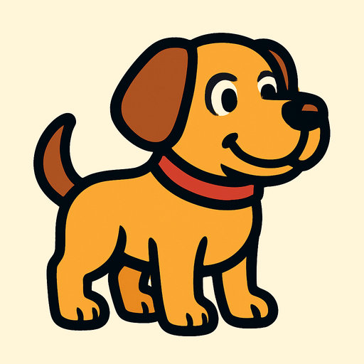 Dog.
In-Game asset.  2d.  High contrast.  No shadows