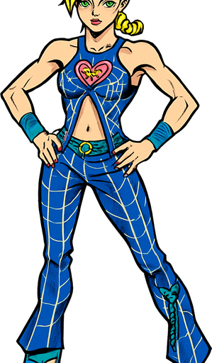 Jolyne cuerpo completo jojo's.
In-Game asset.  2d.  High contrast.  No shadows