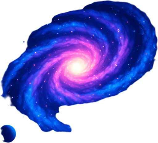 A stunning 2D top-down galaxy for a space-themed game background, featuring a massive spiral galaxy with swirling arms in vibrant shades of blue, purple, and pink, a bright glowing core, scattered star clusters, distant nebulae, and a few small planets orbiting around. The galaxy should feel colorful, mysterious, and vast, with soft glowing effects and high contrast for a sci-fi aesthetic. Style: digital art, seamless background, suitable for looping game parallax layers..
In-Game asset.  2d.  High contrast.  No shadows