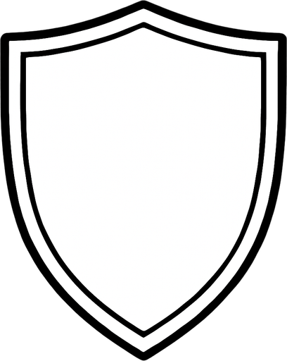 A white shield.
In-Game asset.  2d.  High contrast.  No shadows