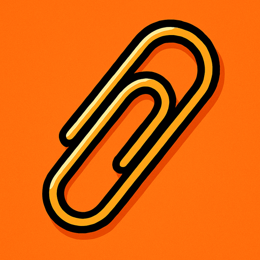 Paperclip.
In-Game asset.  2d.  High contrast.  No shadows