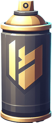 a spray can.
Single Game Texture. In-Game asset. 2d. Blank background. High contrast. No shadows.