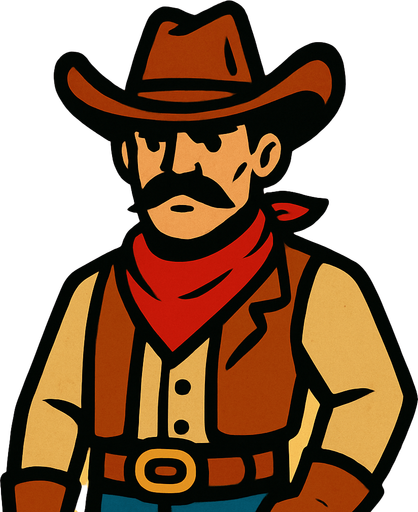 kovboy.
In-Game asset.  2d.  High contrast.  No shadows