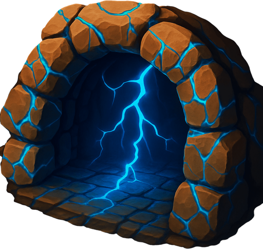 zindan girişi taşlarının üstüne mavi maden damarları gibi çizgiler ekle