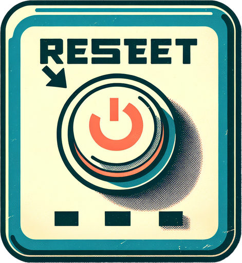 Reset ball button retro style.
Single Game Texture. In-Game asset. 2d. Blank background. High contrast. No shadows.